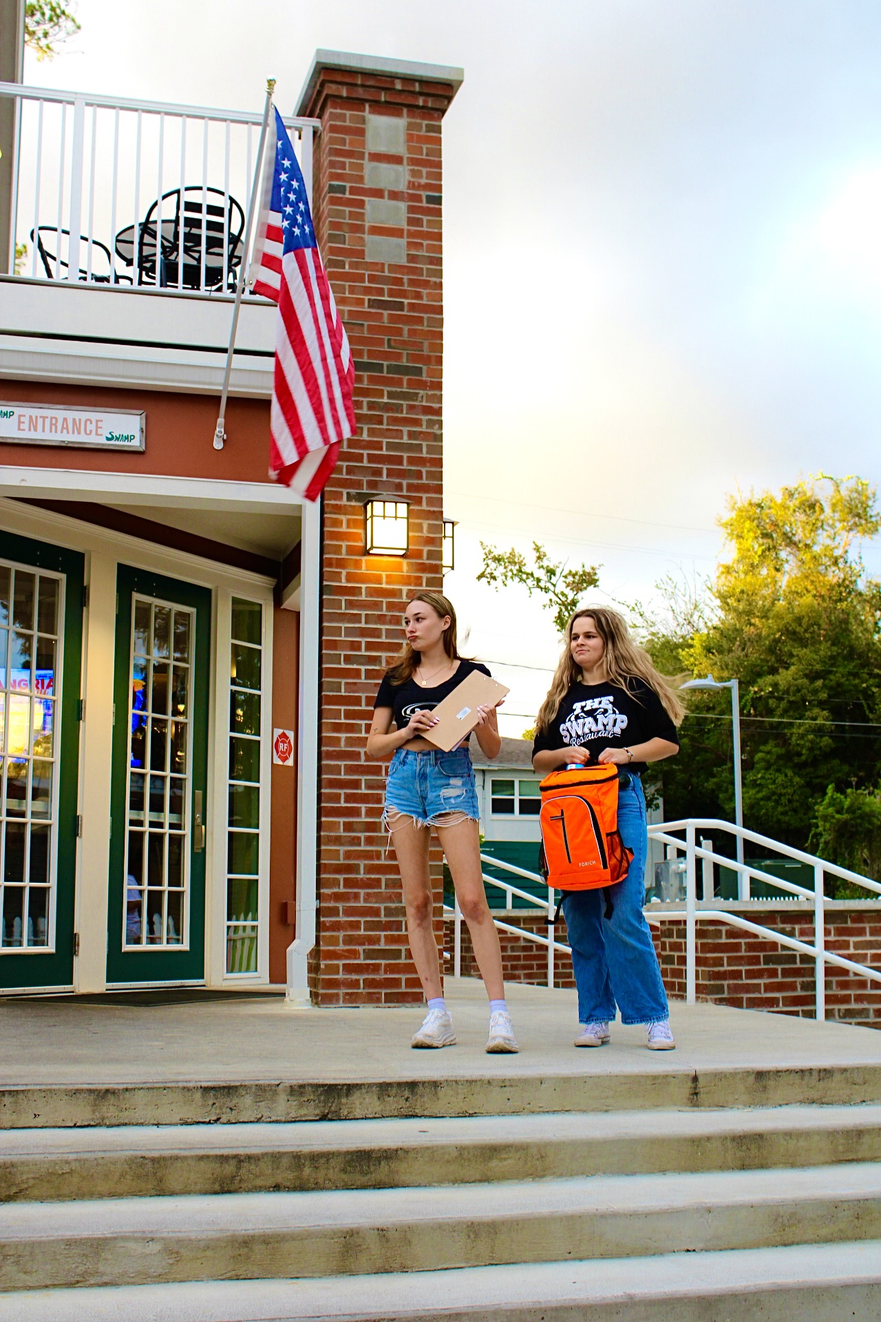 Staff photography at entrance
