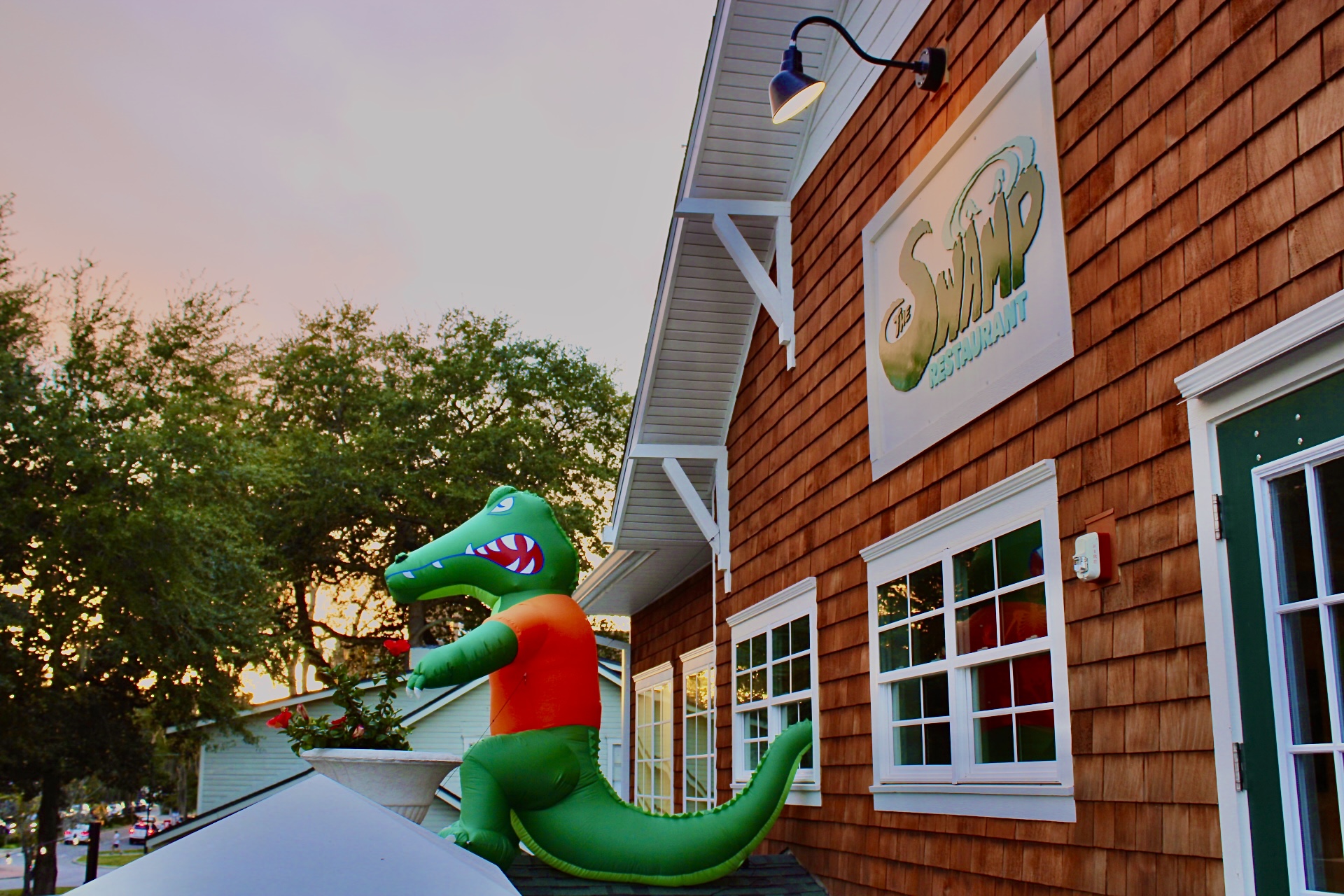 The Swamp Restaurant exterior gator